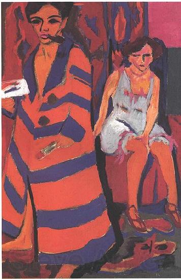 Ernst Ludwig Kirchner Selfportrait with model France oil painting art